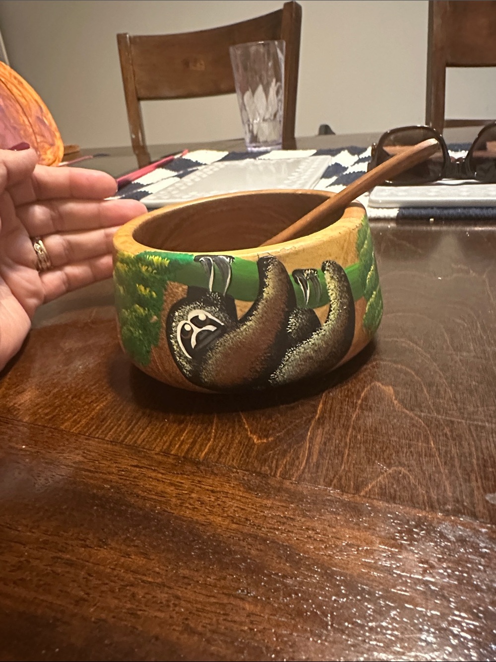 Small wooden bowl hand made in Puerto Rico